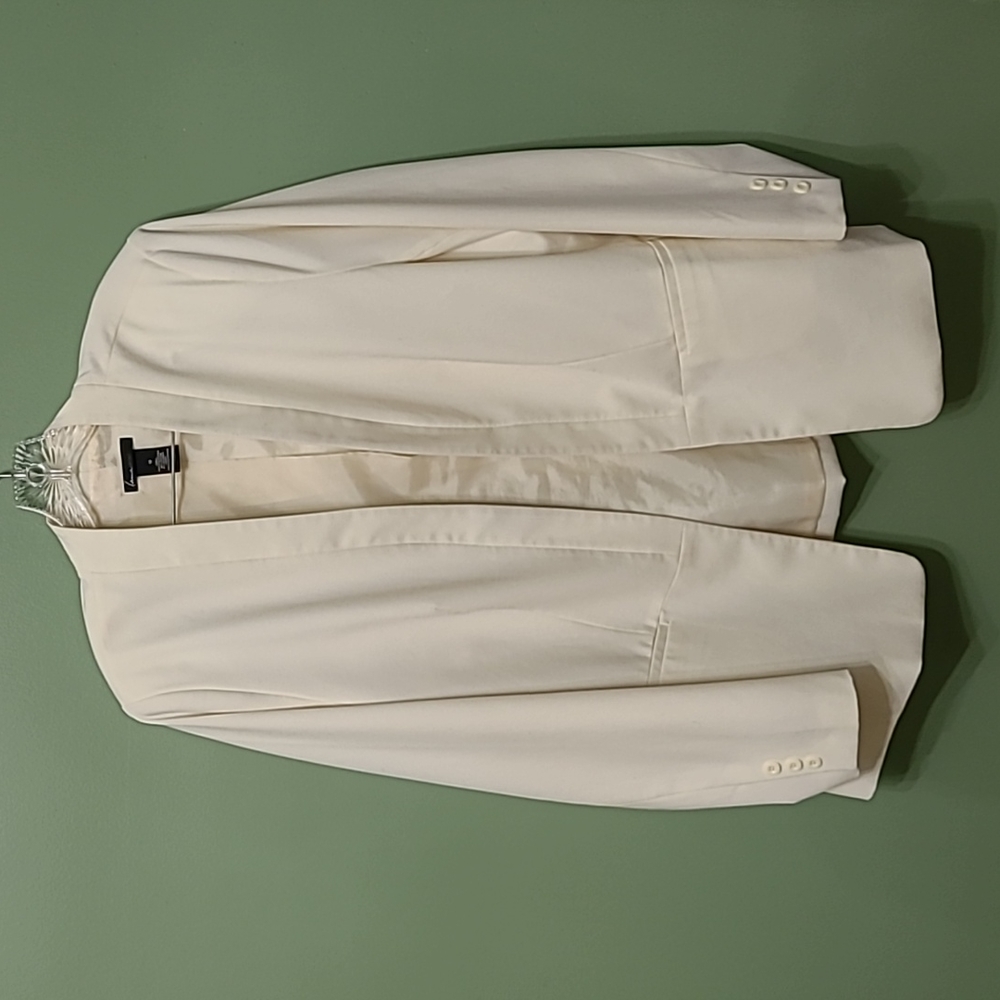 Lane Bryant Collarless Cream Jacket Sz 18